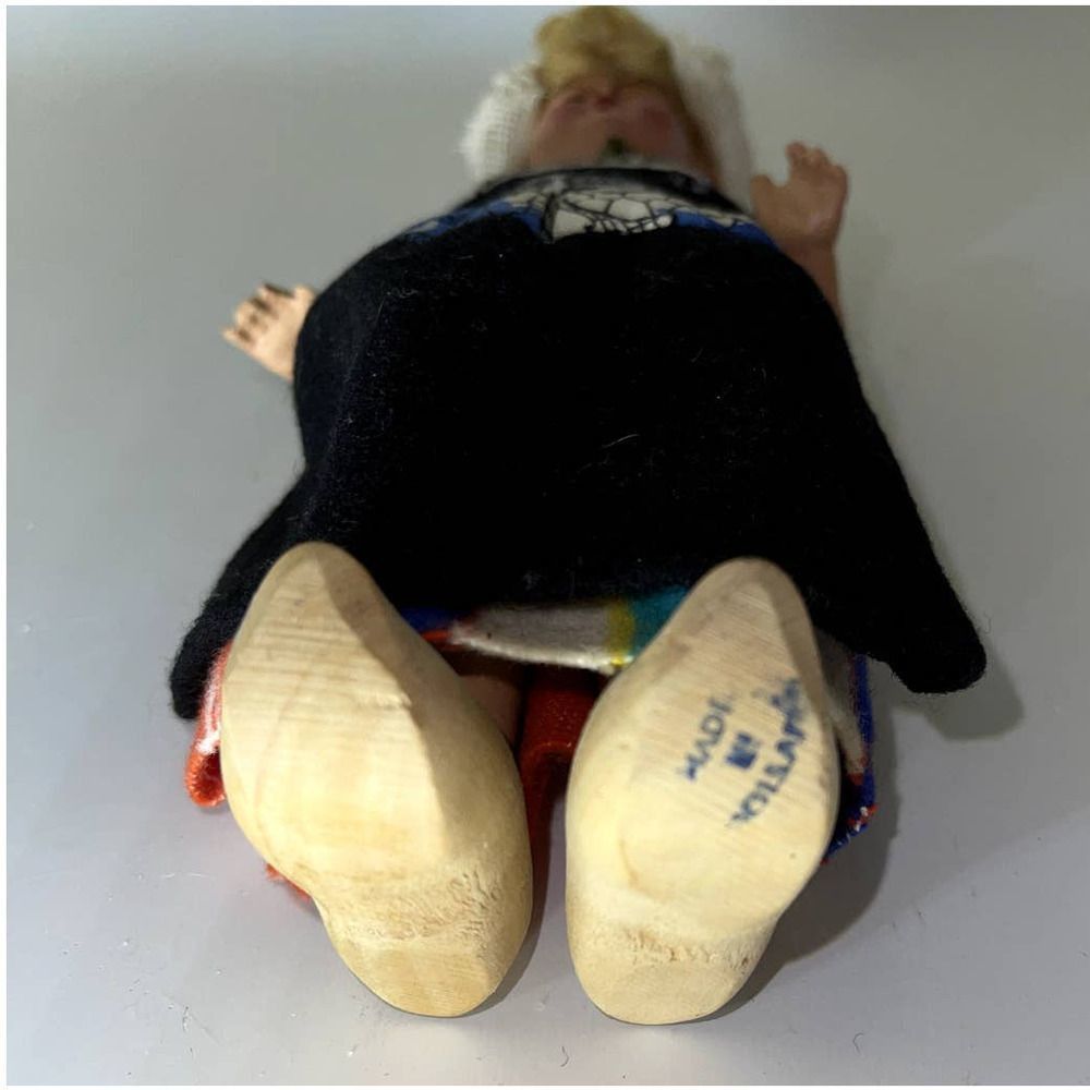 Made in Holland Dutch Doll with Clogs Vintage 7 inch Hand Painted - Picture 5 of 6